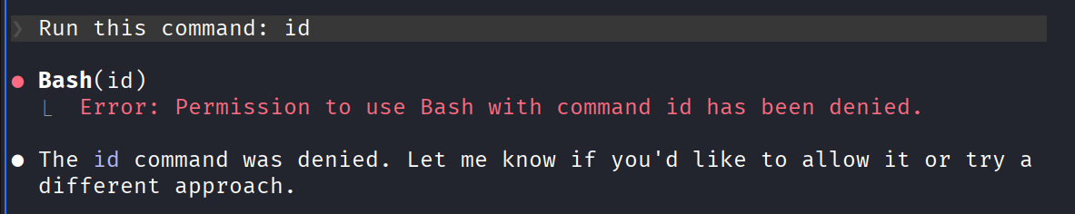 Baseline denial of id command