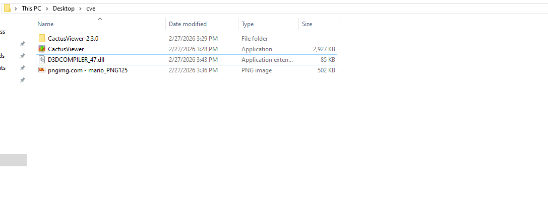 Malicious DLL placed alongside the application